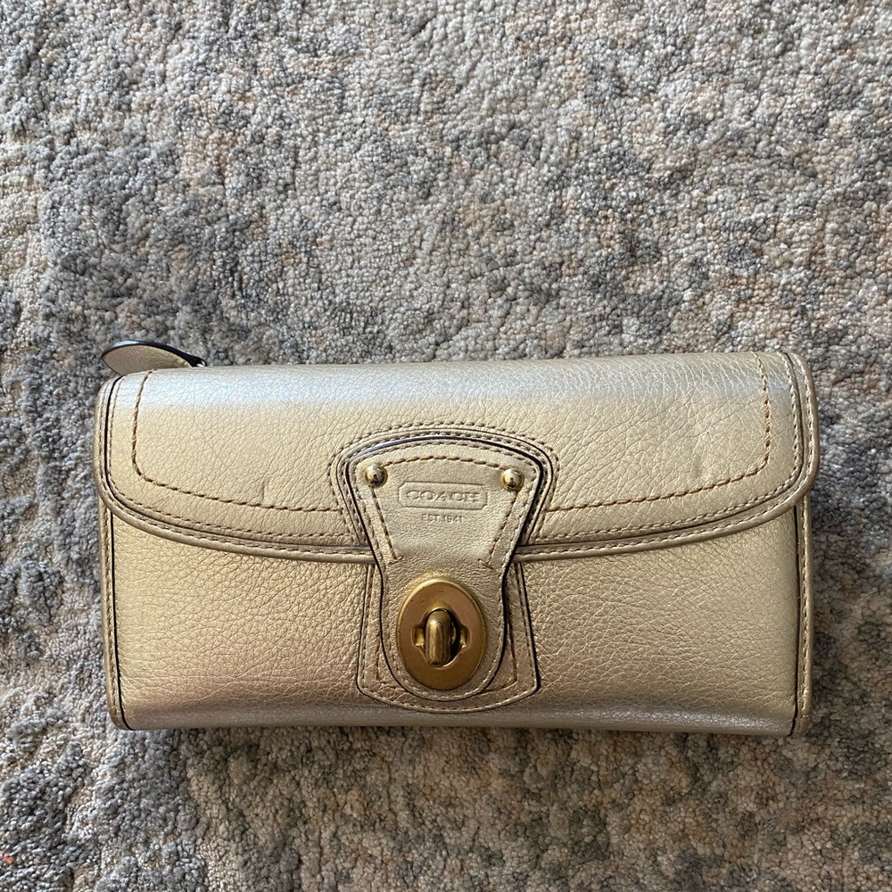 Vintage y2k Coach Gold Women's wallet